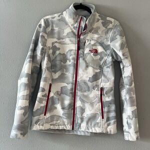 The North Face Jacket Women S Apex Bionic Softshell Gray Camo Windwall Full Zip